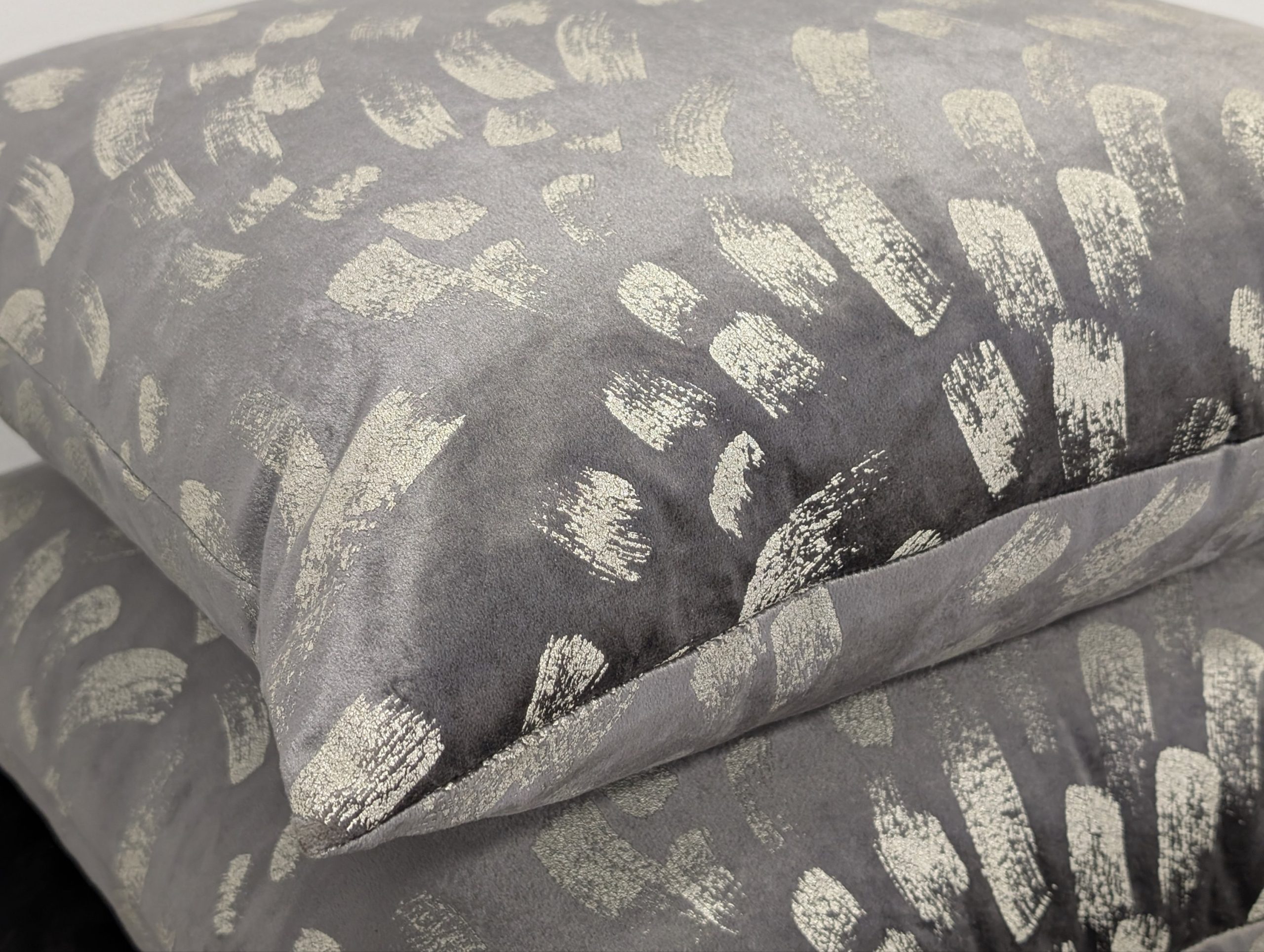 John Lewis Velvet Grey Cushions pair - Image 9
