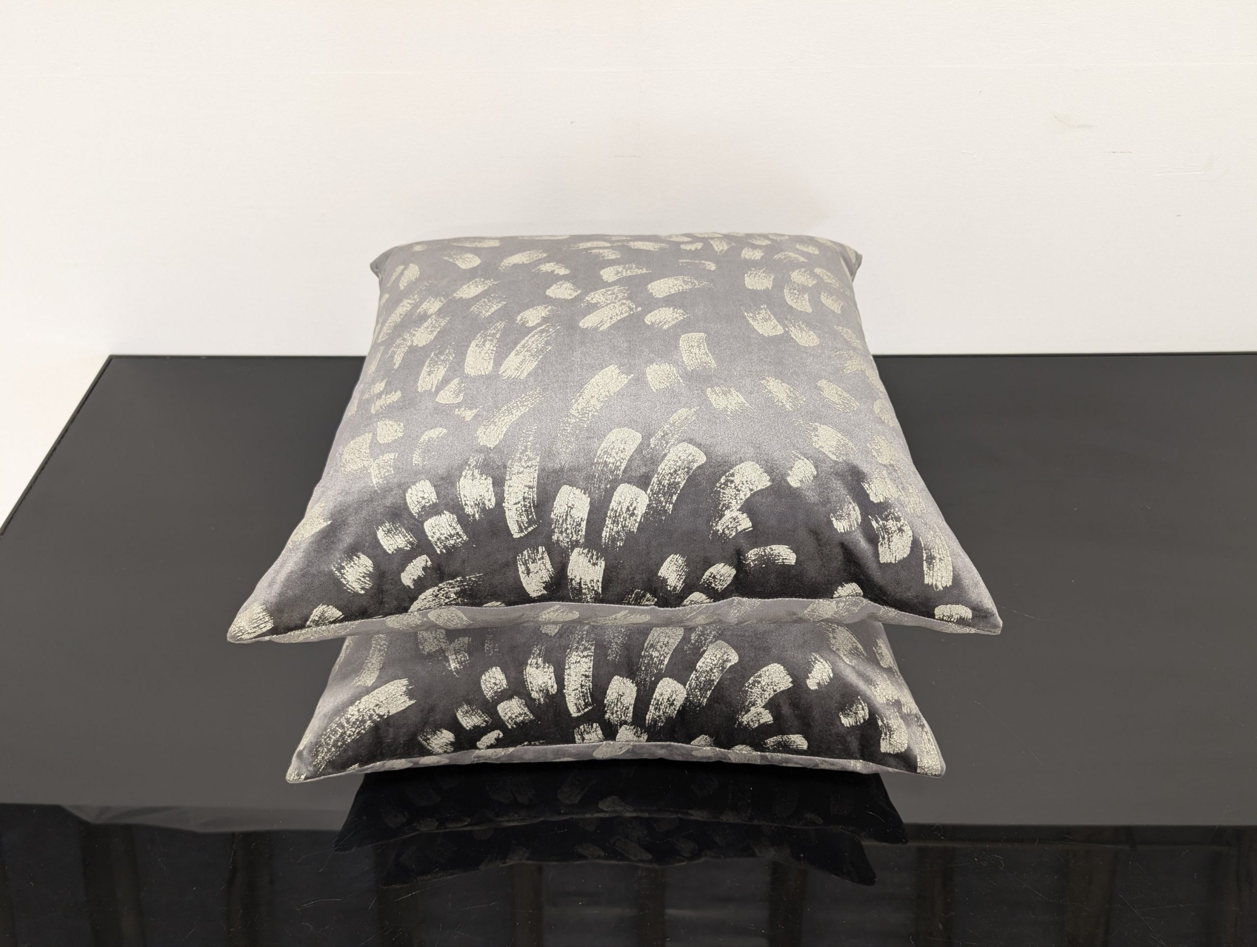 John Lewis Velvet Grey Cushions pair - Image 2