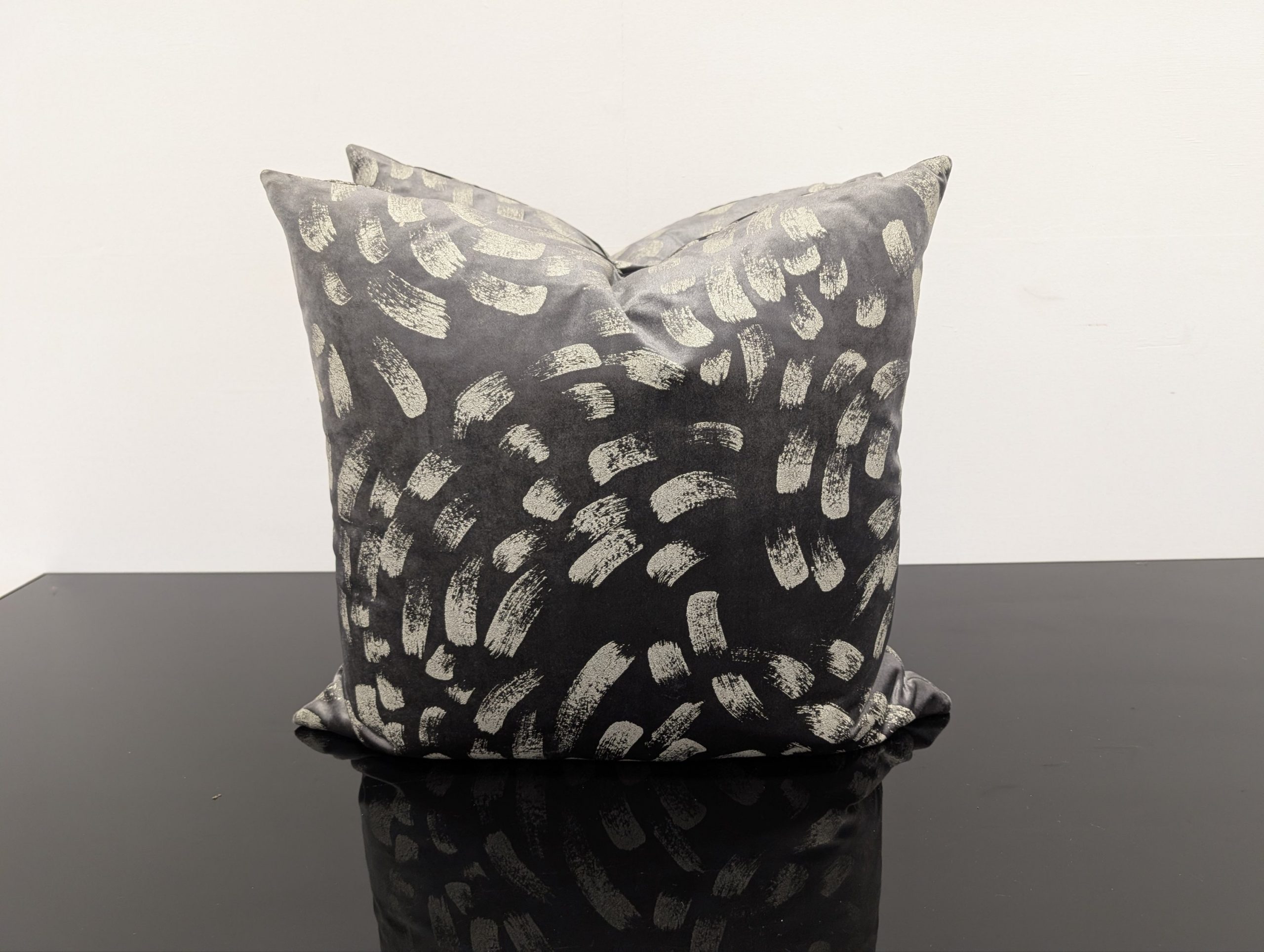 John Lewis Velvet Grey Cushions pair - Image 4