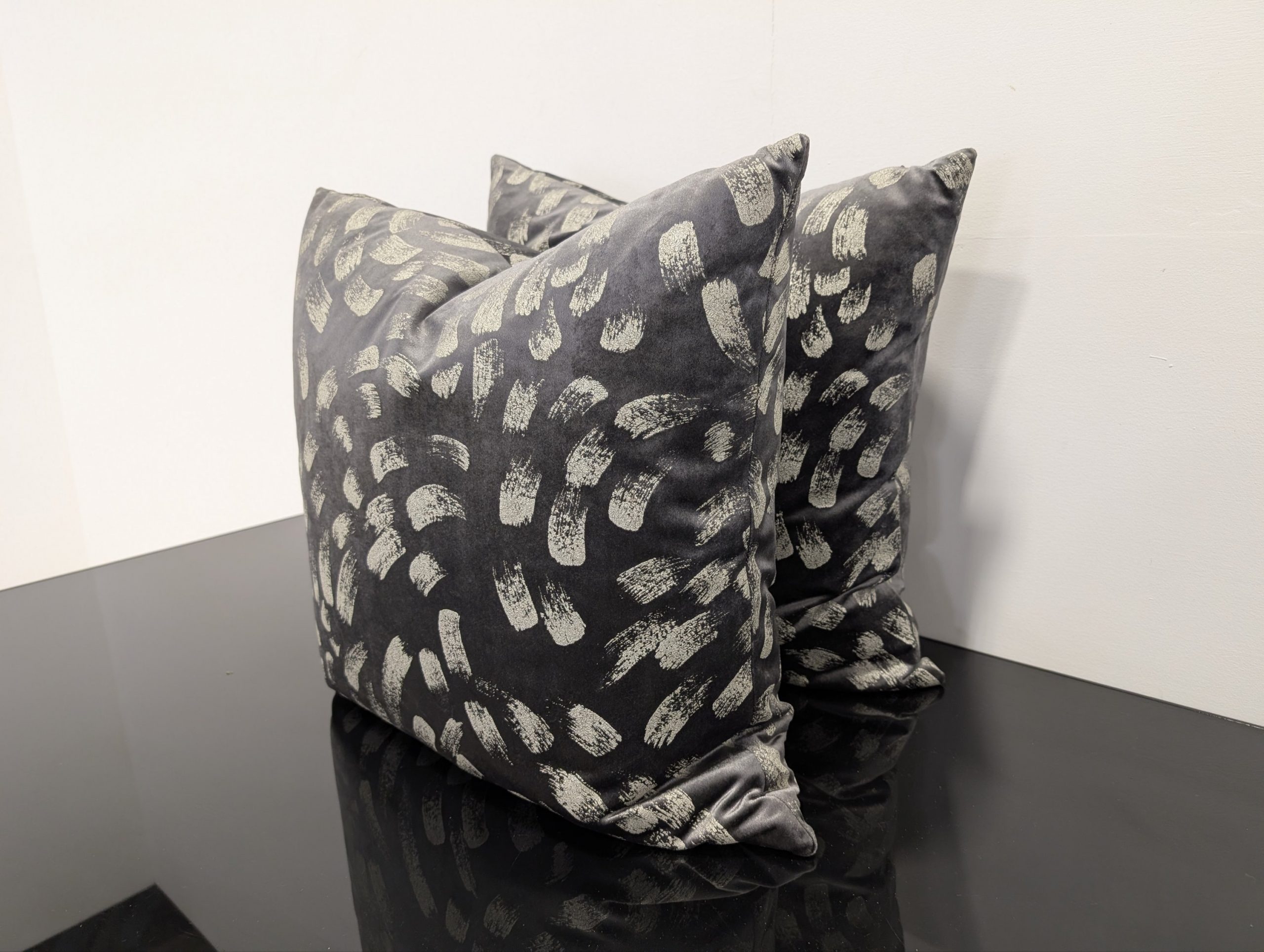 John Lewis Velvet Grey Cushions pair - Image 13