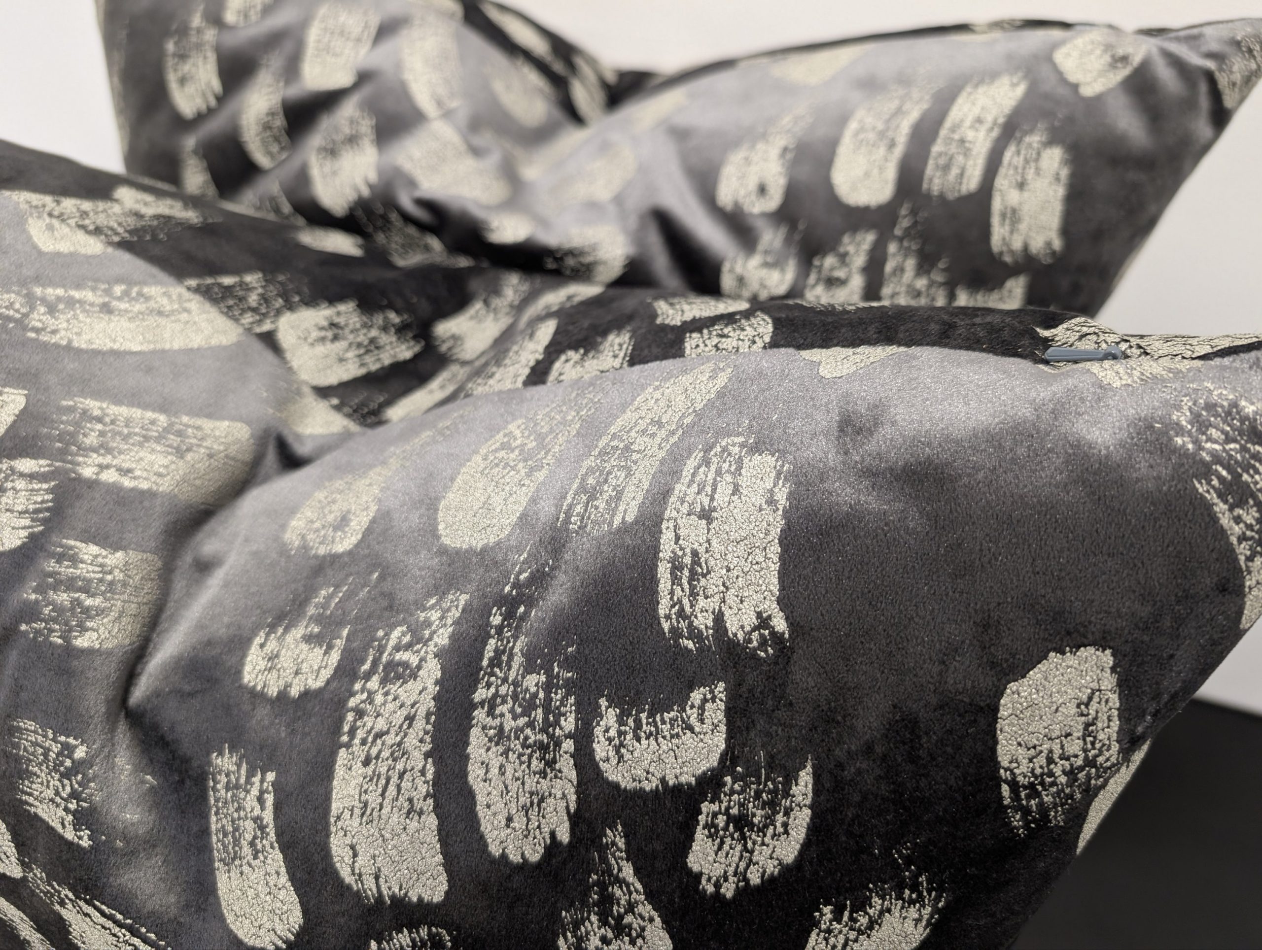 John Lewis Velvet Grey Cushions pair - Image 8