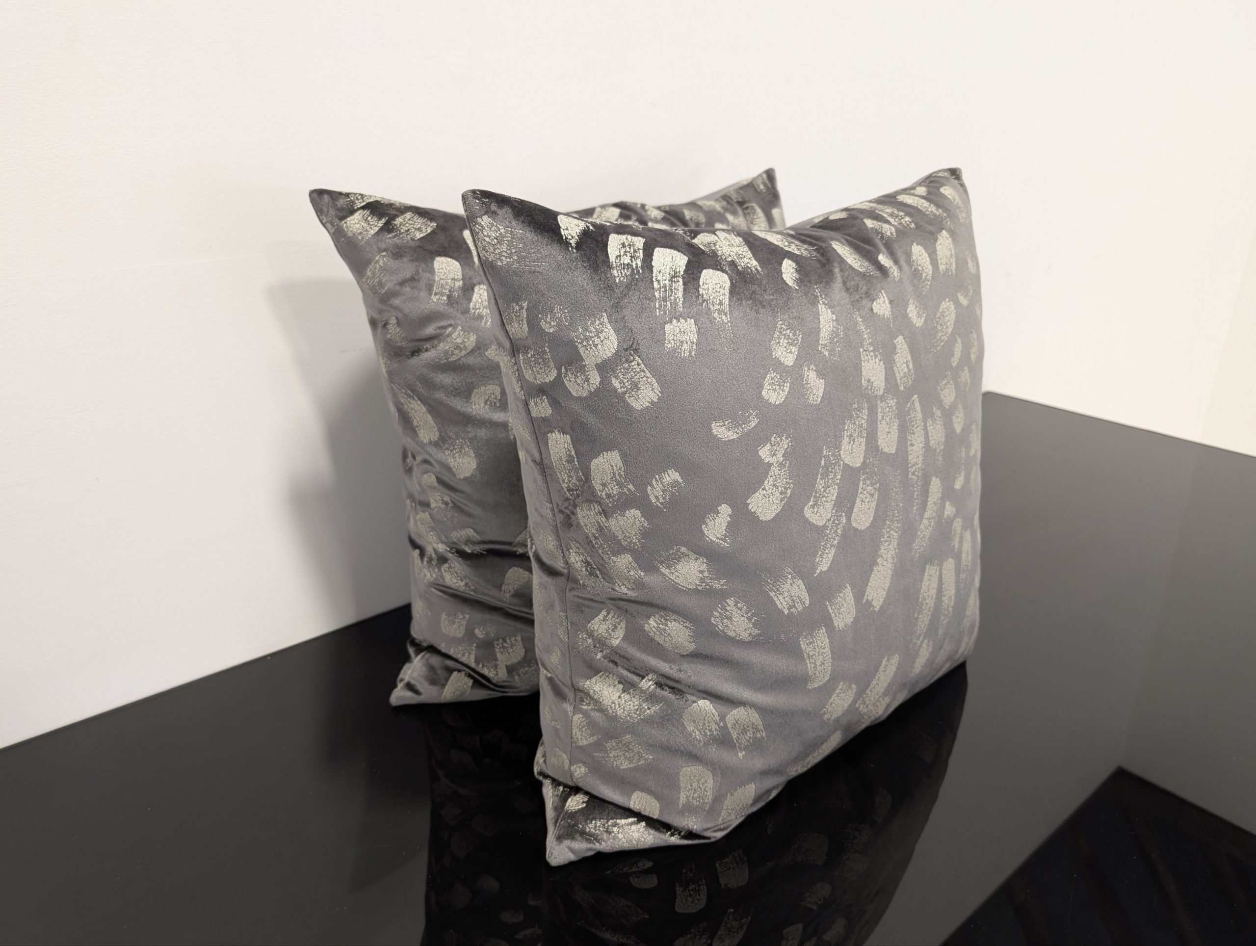 John Lewis Velvet Grey Cushions pair - Image 14