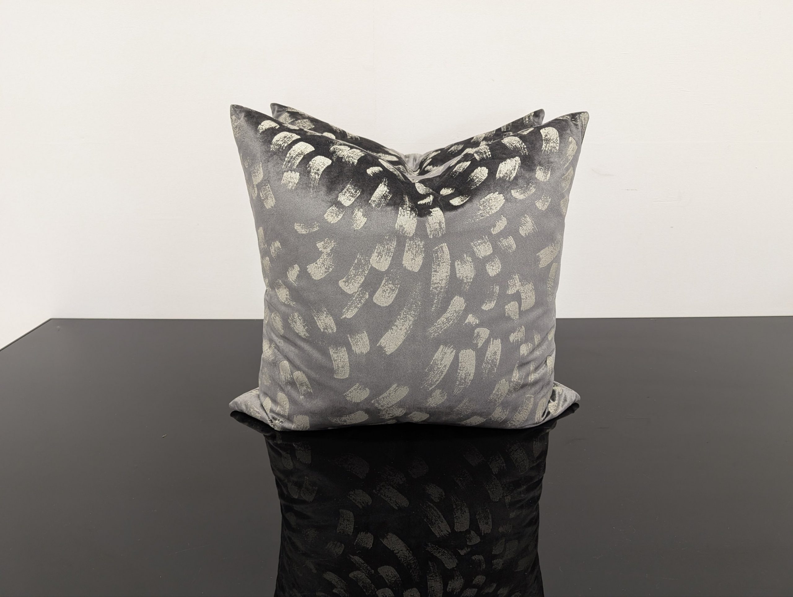 John Lewis Velvet Grey Cushions pair - Image 5