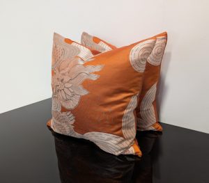 V&A Dragon Orange Cushions Pair