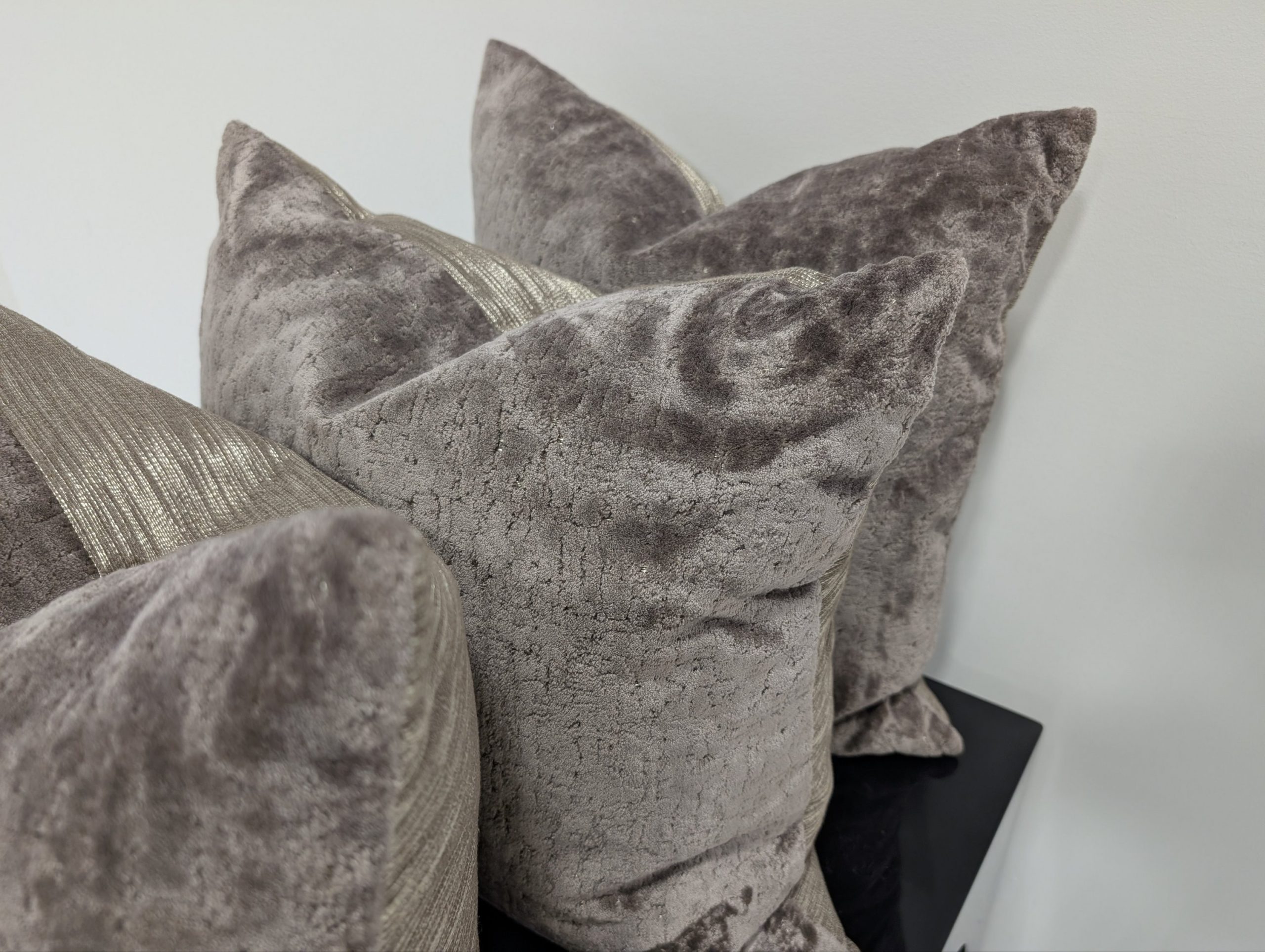 X4 Two tone Silver Stripe Cushions - Image 12