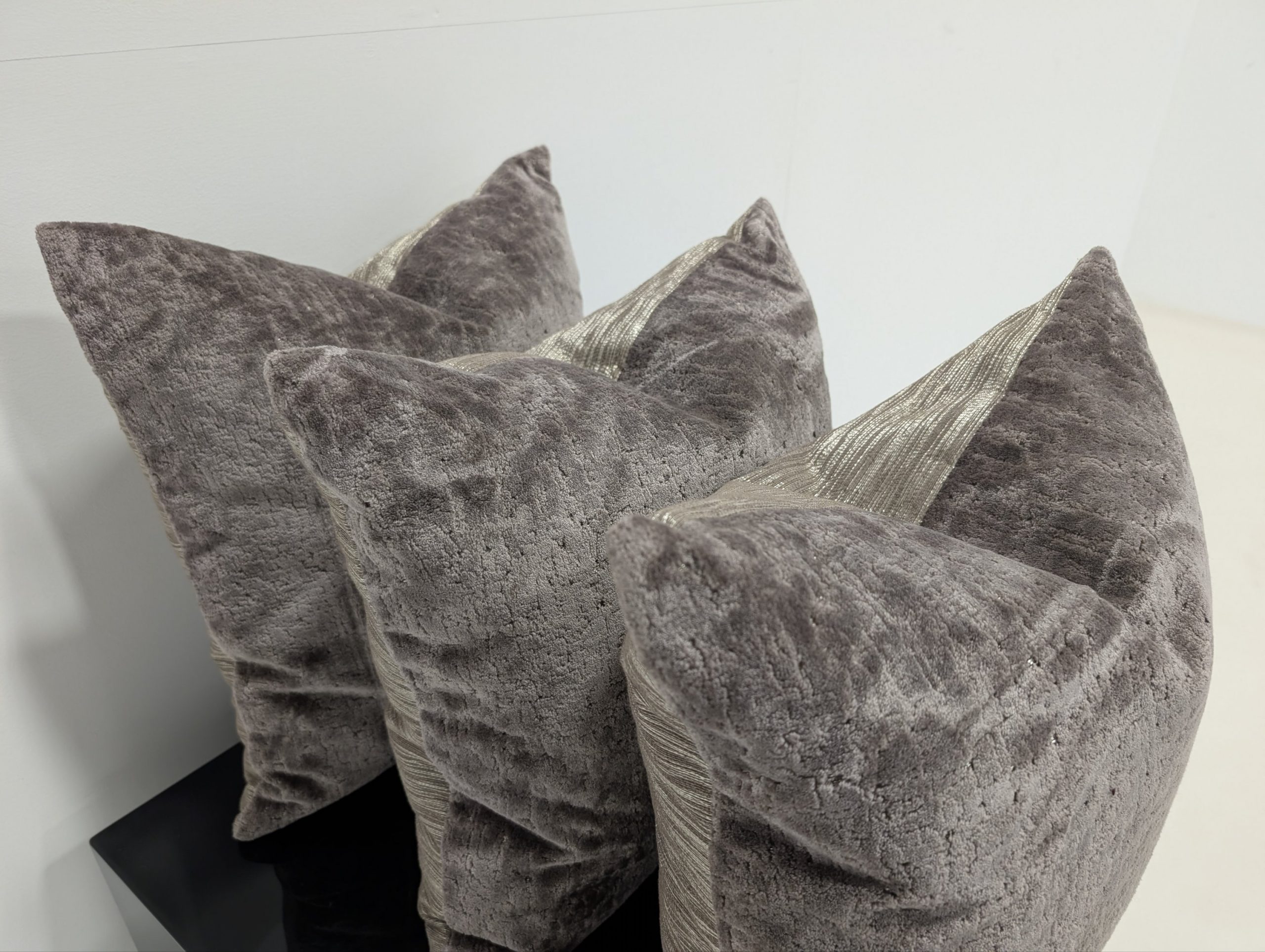 X4 Two tone Silver Stripe Cushions - Image 11