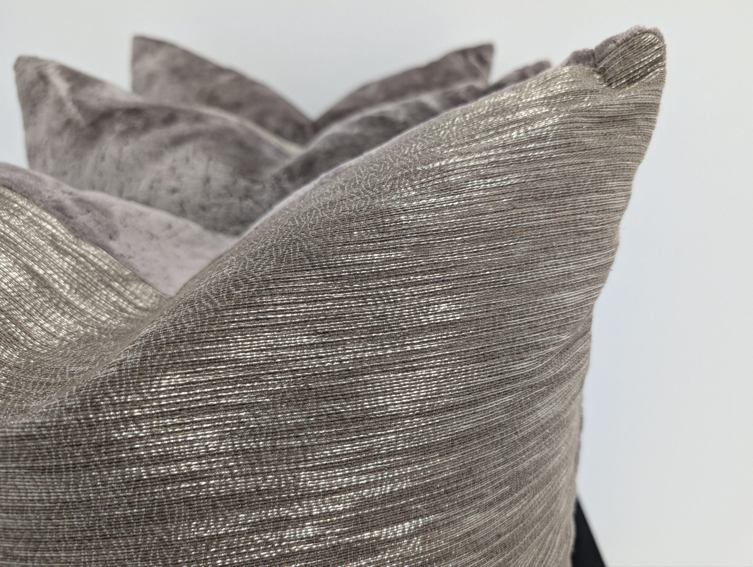 X4 Two tone Silver Stripe Cushions - Image 7