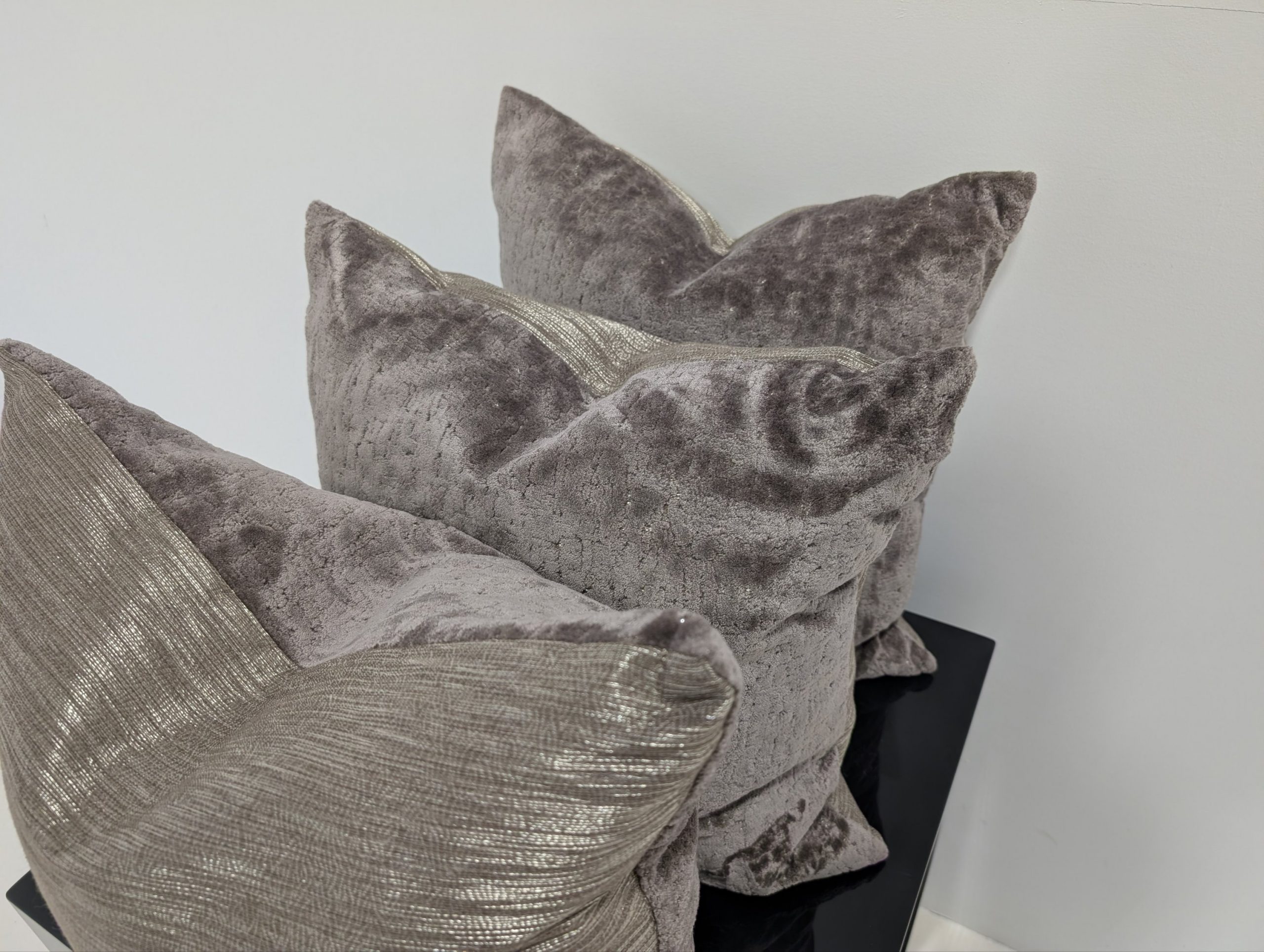 X4 Two tone Silver Stripe Cushions - Image 6