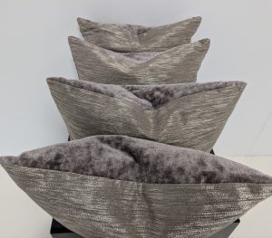 X4 Two tone Silver Stripe Cushions