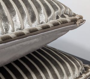 X2 Velvet Stripe Silk Back Cushions