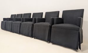 Ellison High-Back Skirted Dining Armchairs Set of 6